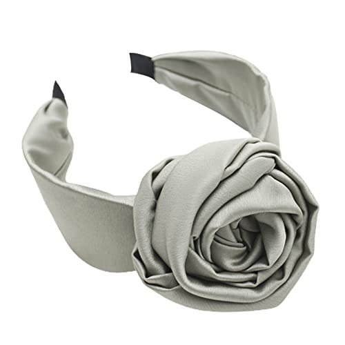 Damen-Stirnbänder, Satin-Stirnband, Blumendekor, Haarband, Haarreif, langlebig, glatt, Schwarz(Green) von EQEQE
