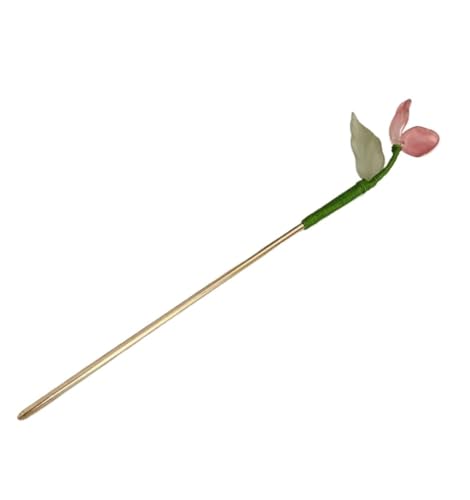 Haarstab, chinesische Haarnadel, Haar-Essstäbchen, Haar-Essstäbchen, 1 Stück Haar-Stäbchen, modische Metall-Haar-Essstäbchen, elegante Haarnadeln, einfach, floral, dekorativ(Pink) von EQEQE