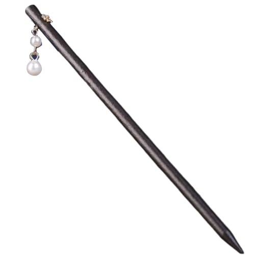 Haarstab, chinesische Haarnadel, Haar-Essstäbchen, Haar-Essstäbchen, 2 Stück Holz-Haarstäbchen, Perlen-dekorative Haar-Essstäbchen for Frauen, Haar-Accessoires, chinesischer klassischer Stil(Style 2) von EQEQE