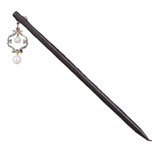 Haarstab, chinesische Haarnadel, Haar-Essstäbchen, Haar-Essstäbchen, 2 Stück Holz-Haarstäbchen, Perlen-dekorative Haar-Essstäbchen for Frauen, Haar-Accessoires, chinesischer klassischer Stil(Style 10) von EQEQE