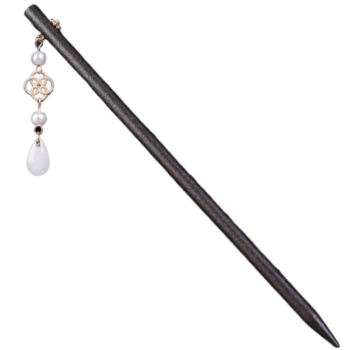 Haarstab, chinesische Haarnadel, Haar-Essstäbchen, Haar-Essstäbchen, 2 Stück Holz-Haarstäbchen, Perlen-dekorative Haar-Essstäbchen for Frauen, Haar-Accessoires, chinesischer klassischer Stil(Style 11) von EQEQE