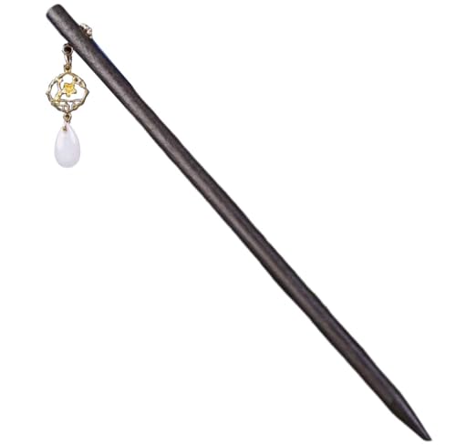 Haarstab, chinesische Haarnadel, Haar-Essstäbchen, Haar-Essstäbchen, 2 Stück Holz-Haarstäbchen, Perlen-dekorative Haar-Essstäbchen for Frauen, Haar-Accessoires, chinesischer klassischer Stil(Style 13) von EQEQE