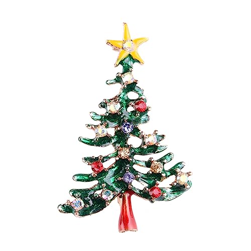 Silberbrosche, Anstecknadel mit Kristallen, luxuriöse Weihnachtsbaum-Brosche mit Strasssteinen for Frauen und Mädchen, Schmuck, Brustnadel Silberbrosche, Anstecknadel mit Kristallen, luxuriöse Weihnachtsbaum-Brosche mit Strasssteinen for Frauen und Mädchen, Schmuck, Brustnadel von EQEQE