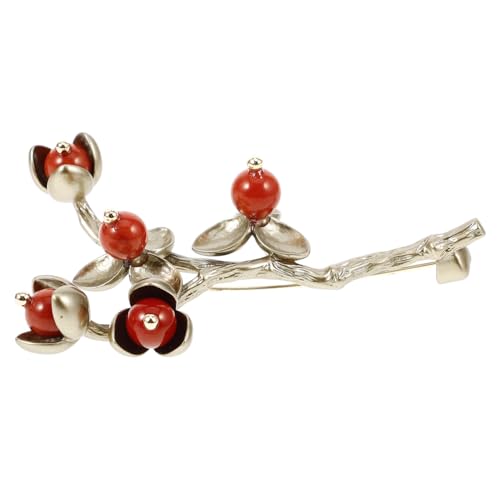 Silberne Brosche, Anstecknadel mit Kristallen, Brosche mit Rosenholzbeeren, eleganter Cardigan-Clip, rutschfester Schal-Clip for Damen, Mode-Accessoire Silberne Brosche, Anstecknadel mit Kristallen, Brosche mit Rosenholzbeeren, eleganter Cardigan-Clip, rutschfester Schal-Clip for Damen, Mode-Accessoire von EQEQE