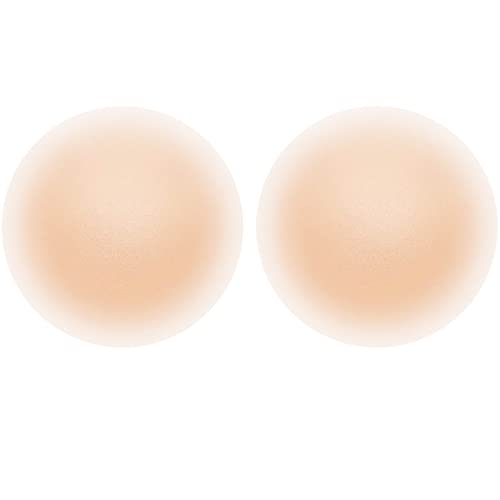 EQLEF Damen Nipple Cover, 10cm Selbstklebende Brustpolster für D+ Cup Große Silikon Brust Patch Schweißfeste Brustpolster Abdeckungen Unsichtbare Brustwarzen Aufkleber von EQLEF