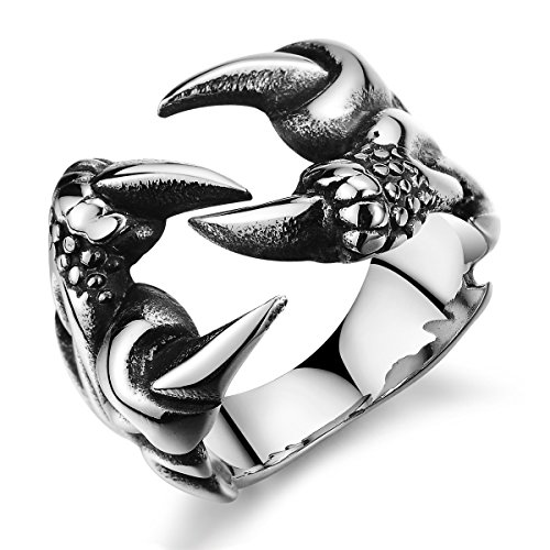 EQLEF Dragon Claw Ring, Männer Dragon Ring Wild Alondra Ring Gothic Ringe für Männer (B) von EQLEF