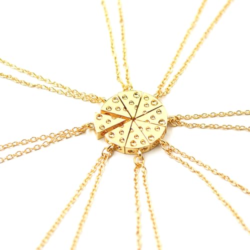 EQLEF Freundschaftsketten für 8,Beste Freundin Halskette für Frauen BFF Halskette Schwester Halskette für Familien Freunde Klassenkameraden oder Gruppen von EQLEF