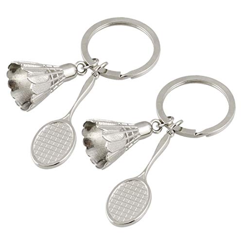 EQLEF Metall-Badminton Schlüsselanhänger 3D-Badminton Schlüsselanhänger Key-Organizer für Badminton-Liebhaber / 2 PCS von EQLEF