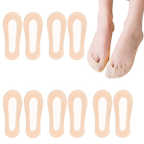 EQLEF Unsichtbare Sneaker Socken, Low Cut Socks Rutschfeste Bootssocken Unsichtbare Ultrasocken für High Heels, Bootsschuhe, Loafer 39-42 (DE/NL/SE/PL, Numerisch, 39, Regular, Regular, 5, Hautfarbe) von EQLEF