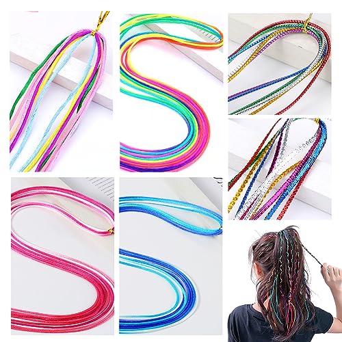 Haargummi Zum Flechten 31pcs Haare Flechten Kinder Haare Accessoires Modisches Haar DIY und buntes Haargeflechtseil für Mädchen Frauen auf Partys (6 Arten) von EQLEF