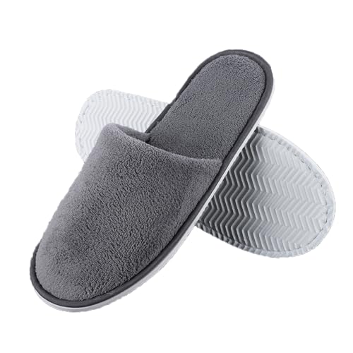 Tragbare Reise Hausschuhe Damen 36-38, Nicht-Einweg-Reise-Hausschuhe Soft Coral Samt Hotel Hausschuhe mit dicken 7mm Sohlen Mädchen Wiederverwendbare Haus Hausschuhe Anti-Rutsch Spa Bad Hausschuhe von EQLEF