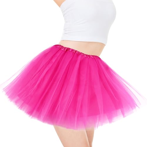 Tutu Damen, Tüll Rock 4 Layered Tutu Kleid mit bequemer Futter Fluffy Ballett Tanzrock für Kostüm Party Halloween Marathon und Rennen von EQLEF