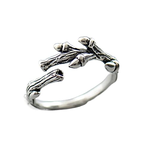 EQQHJL Ringe, Damenringe aus 925er Silber, Ringe Delicate Fashion 925 Silber Baum Zweig Vintage Ring Geburtstag for Frauen (Material : Woman) von EQQHJL
