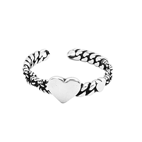 EQQHJL Ringe, Damenringe aus 925er Silber, Stapelringe for Frauen, Retro-Cooler Stil, Schmuck, S925-Silber, Kette, Nähte, Liebesring, zarte Geschenke, Geburtstag von EQQHJL