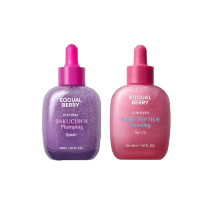 EQQUALBERRY - Bakuchiol Plumping Serum - 30ml (1ea) + NAD+ Peptide Boosting Serum - 30ml (1ea) Set von EQQUALBERRY