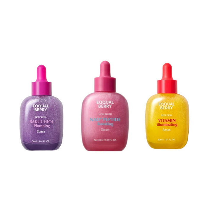 EQQUALBERRY - NAD+ Peptide Boosting Serum - 30ml (1ea) + Bakuchiol Plumping Serum - 30ml (1ea) + Vitamin Illuminating Serum -... von EQQUALBERRY