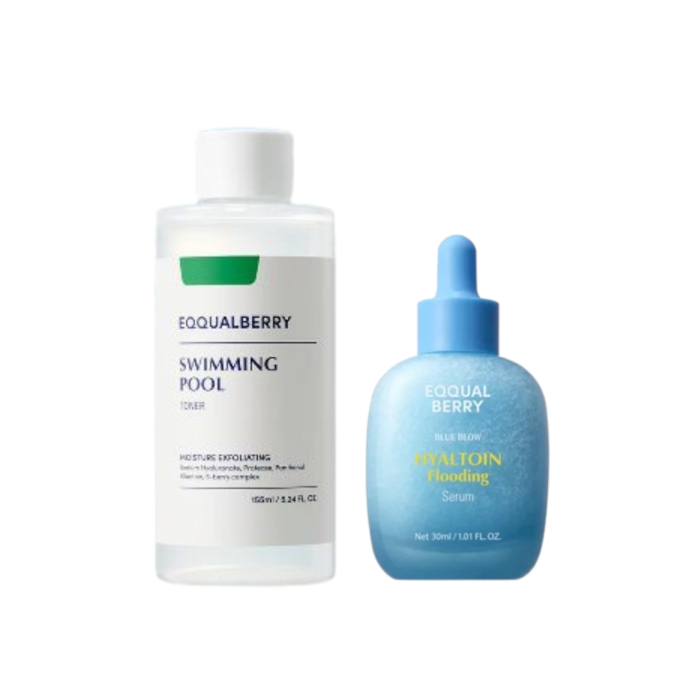 EQQUALBERRY - Swimming Pool Daily Facial Toner - 155ml (1ea) + Hyaltoin Flooding Serum - 30ml (1ea) Set von EQQUALBERRY
