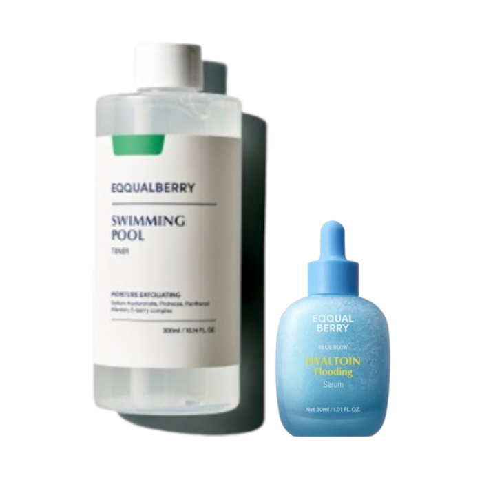EQQUALBERRY - Swimming Pool Daily Facial Toner - 300ml (1ea) + Hyaltoin Flooding Serum - 30ml (1ea) Set von EQQUALBERRY