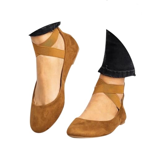 EQWIGKEIT Damen Ballerina Bequeme Tanzschuhe Ballerinas Slip On Freizeitschuhe mit Komfort Ballet Schuhe Flat Flache für Klassische Sommerschuhe Weich Brautschuhe von EQWIGKEIT