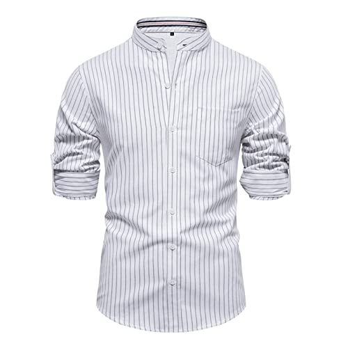 EQWIGKEIT Herren Hemd Langarm Freizeithemden Bügelleichtes Herrenhemden Stehkragen Revershemd Einfarbig Trachtenhemd Businesshemd Slim Fit Anzug Hemd Button Down Hemd Langarmhemd EQWIGKEIT Herren Hemd Langarm Freizeithemden Bügelleichtes Herrenhemden Stehkragen Revershemd Einfarbig Trachtenhemd Businesshemd Slim Fit Anzug Hemd Button Down Hemd Langarmhemd von EQWIGKEIT