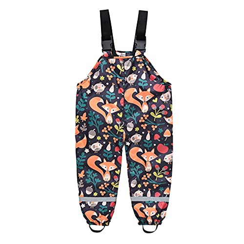 EQWIGKEIT Matchhosen für Kinder Sommer Atmungsaktive Ungefüttert Matschhose Unisex Regenhose Outdoorhose mit Hosenträgern Einfarbig Regenlatzhose Buddelhose Cartoon Regenbekleidung Regenkleidung von EQWIGKEIT