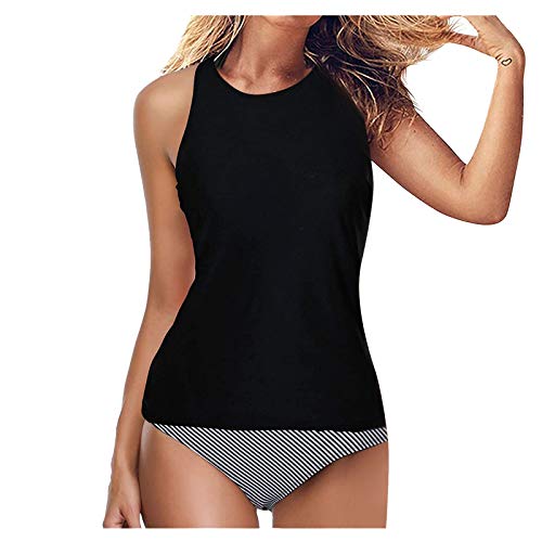 EQWIGKEIT Tankini Damen große größen, Tankinis Für Damen Tankini Oberteil Einzeln Mit Badeshorts Bauchweg Push Up Bademode Drucken Zweiteiler Swimsuit Große Größen Mode Schwimmanzug Strandmode von EQWIGKEIT