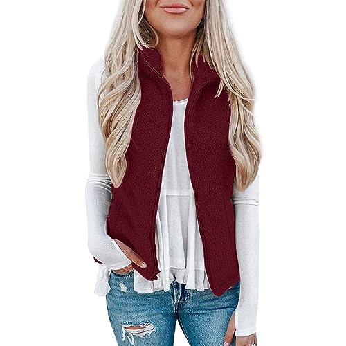 EQWIGKEIT Teddy Weste Damen Ärmellos Winterweste Einfarbig Kurz Fleeceweste Gilet Winter Warm Weste Damen Outdoor Plüschweste Leicht Stehkragen Damenweste Mit Reißverschluss Übergangsjacke EQWIGKEIT Teddy Weste Damen Ärmellos Winterweste Einfarbig Kurz Fleeceweste Gilet Winter Warm Weste Damen Outdoor Plüschweste Leicht Stehkragen Damenweste Mit Reißverschluss Übergangsjacke von EQWIGKEIT