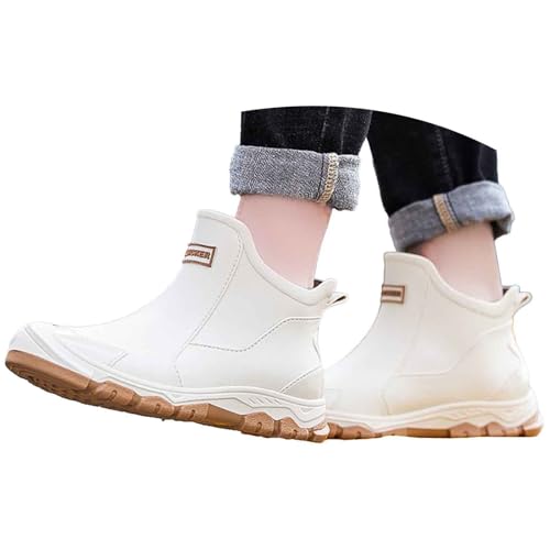 EQWIGKEIT regenstiefeletten damen, Regenstiefel Damen Leicht Stiefeletten Gummi Reitstiefel Anti-Rutsch wasserdichte Schuhe Bequem Gummischuhe Halbhoch Regenschuhe Outdoor Gummistiefel Gartenschuhe von EQWIGKEIT