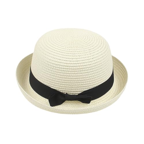 EQWIGKEIT schwarzer Hut Damen, Sonnenhut Damen Mit Breite Krempe Lässig Strohhut Sommer Strandhut Retro Faltbar Sommerhut Boho Leicht Wanderhut Gartenhut von EQWIGKEIT