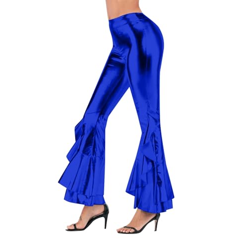 Glitzer Hose, Glitzer Hose Damen Lang Glänzende Schlaghose Damen 70er Jahre Outfit Metallic Hose Vintage Hip Hop Trompetenhose Wet Look Stretch Leggings Tanzhosen Party Disco Clubwear Glitzer Hose, Glitzer Hose Damen Lang Glänzende Schlaghose Damen 70er Jahre Outfit Metallic Hose Vintage Hip Hop Trompetenhose Wet Look Stretch Leggings Tanzhosen Party Disco Clubwear von EQWIGKEIT