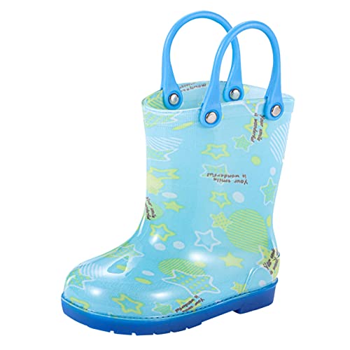 Gummistiefel Kinder Halbhoch Regenstiefel Federleicht Regenschuhe Kurze Barfussschuhe Gummischuhe Gummi Babyschuhe Rutschfest Gartenstiefel Wasserdichte Stiefel Cartoon Regen für Jungen Und Mädchen von EQWIGKEIT