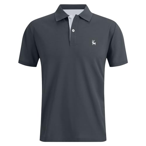 Poloshirt Herren, Trachten Poloshirt Herren Kurzarm - Trachtenshirt Golf T Shirt Sommer Polohemd Atmungsaktiv Leichtes Oktoberfest T-Shirt Regular Fit Freizeit Jagdshirt von EQWIGKEIT