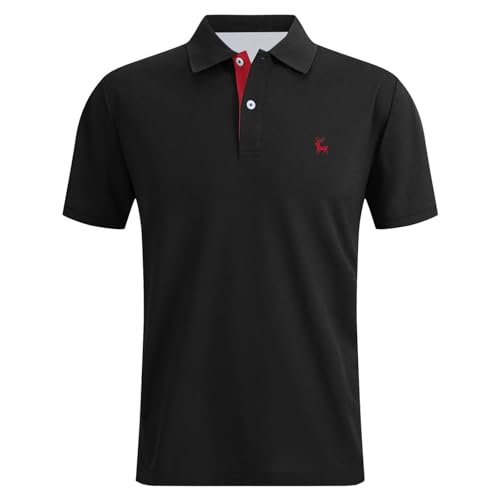 Poloshirt Herren Kurzarm, Trachten Poloshirt Herren Kurzarm - Trachtenshirt Golf T Shirt Sommer Polohemd Atmungsaktiv Leichtes Oktoberfest T-Shirt Regular Fit Freizeit Jagdshirt von EQWIGKEIT