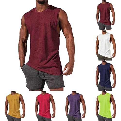 Tank Top Herren Ärmelloses Shirt Fitness Achselshirt Muskelshirt Schnelltrocknendes Gym Sleeveless Funktionsshirt Sport Laufshirt für Männer Bodybuilding Workout Trainingsshirt von EQWIGKEIT