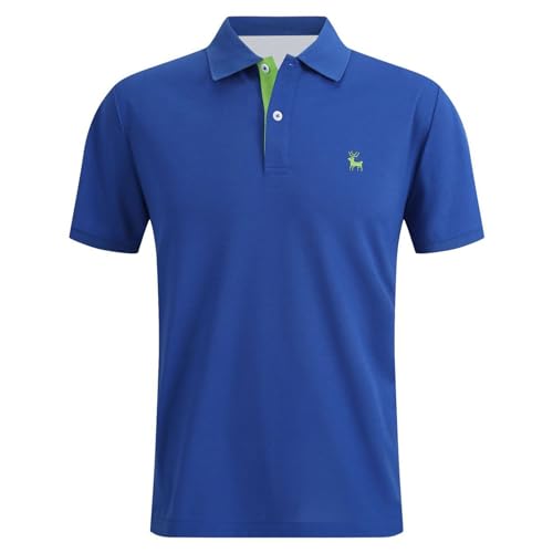 polohemd Herren, Trachten Poloshirt Herren Kurzarm - Trachtenshirt Golf T Shirt Sommer Polohemd Atmungsaktiv Leichtes Oktoberfest T-Shirt Regular Fit Freizeit Jagdshirt von EQWIGKEIT