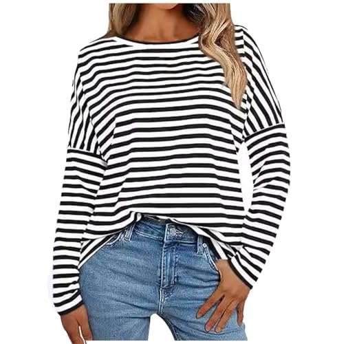 ringelshirt damen, matrosen kostüm, Ringelshirt Rot Weiss Karneval Kostüm Damen Rundhal Oberteile Basic Langarmshirt Locker Ringelshirt Schwarz Weiß Damen Oversized Y2K Sweatshirt Matrosen Kostüm ringelshirt damen, matrosen kostüm, Ringelshirt Rot Weiss Karneval Kostüm Damen Rundhal Oberteile Basic Langarmshirt Locker Ringelshirt Schwarz Weiß Damen Oversized Y2K Sweatshirt Matrosen Kostüm von EQWIGKEIT