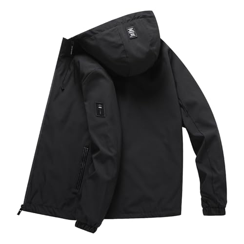 windbreaker herren winter, Windbreaker Herren Oversized Softshelljack Freizeit Outdoor Funktionsjacke Sport Reißverschluss Winddicht Winterjacke Arbeitsjacke Klassisch Outdoorjacke Übergangsjacke von EQWIGKEIT