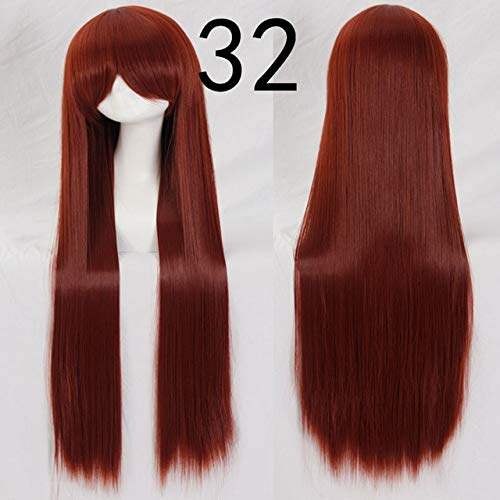 100CM 39 '' Lange gerade Perücken Frauen Anime Cosplay Perücken im allgemeinen Gebrauch Synthetisches Kunsthaar Cosplay Party gemeinsame Perücken + Perücken Kappe Einheitsgröße lange gerade Perücke von EQWR