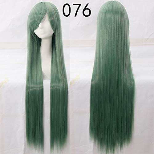 100cm lang gerade 39 '' Anime Lolita Kunsthaar Frauen Cosplay Perücken Halloween Kostüm Zubehör Party Perücken + Mütze 76 von EQWR