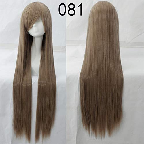 100cm lang gerade 39 '' Anime Lolita Kunsthaar Frauen Cosplay Perücken Halloween Kostüm Zubehör Party Perücken + Mütze 81 von EQWR