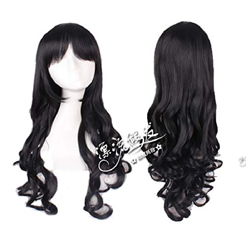 70cm lange gewellte Cosplay Perücke mit langen Pony schwarz weiblich tägliche Perücke Party hitzebeständig schwarz 70 cm synthetisches Haar Perücken gemeinsame Perücke H088-7 70cm lange gewellte Cosplay Perücke mit langen Pony schwarz weiblich tägliche Perücke Party hitzebeständig schwarz 70 cm synthetisches Haar Perücken gemeinsame Perücke H088-7 von EQWR