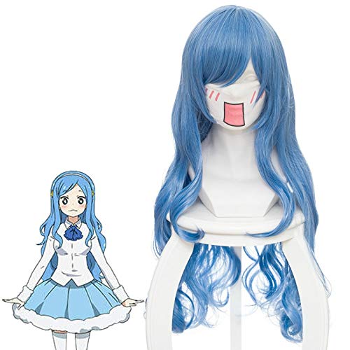 80cm Blue Mix Wellige lange hitzebeständige synthetische Perücke Himouto Umaru-Chan Cosplay Tachibana Sylphynford Cosplay Perücken + Perücke Cap von EQWR