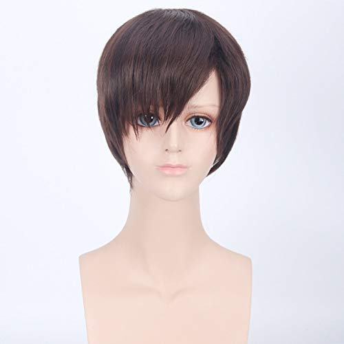 Angriff auf Titan Perücken Eren Jaeger Herren Kurzes Hochtemperaturfaser -Kunsthaar Das Avatar-Kostüm des Königs Cosplay Perücke + Perückenkappe PL-253-2 von EQWR