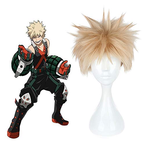 Anime Boku kein Held Academia Bakugou Katsuki Perücke Cosplay Kostüm Mein Held Academia Kurzes Haar Männer Frauen Perücken Perücke-620C von EQWR