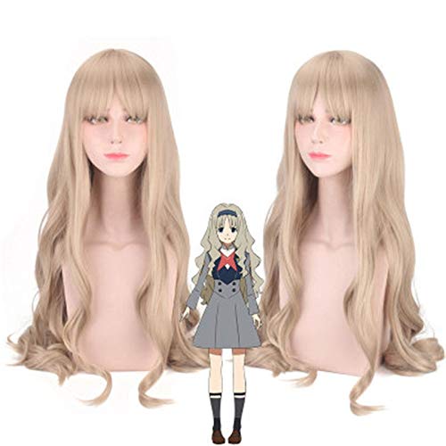 Anime DARLING in der FRANXX Code 556 KOKORO Cosplay Perücke Lange gewellte lockige synthetische Haare Halloween Kostüm Perücken Perucas + Perücke Cap von EQWR