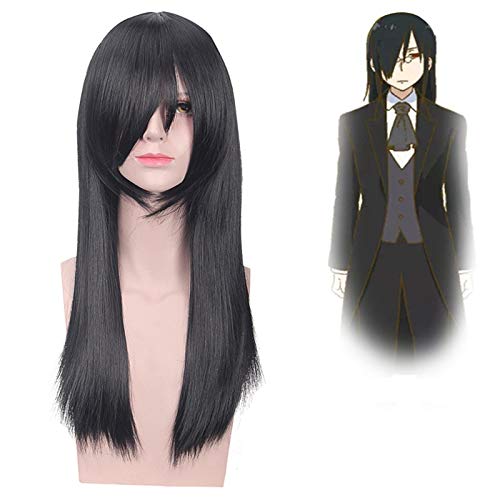 Anime Fräulein Kobayashis Drachenmädchen Fafnir Cosplay Perücke Fräulein Kobayashis Drache Schwarz Langes Haar Halloween Perücken PL-FFN von EQWR