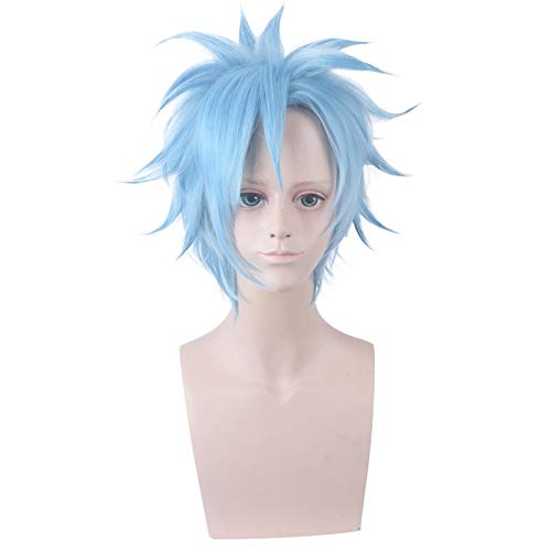 Anime ID: INVADED Akihito Narihisago Cosplay Perücke Blau Stil Synthetische Hitzebeständige Halloween Rollenspiel Perücken PL-294 von EQWR