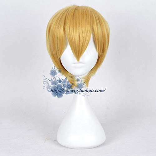 Anime Kaguya-sama: Liebe ist Krieg Shirogane Miyuki Cosplay Perücke Herren Gelb Blond Kurzhaar Perücke Halloween Karneval Cosplay Kostüm von EQWR