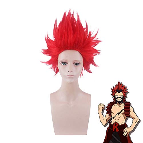 Anime Mein Held Academia Kirishima Eijiro Kurze rote Cosplay Perücke Boku kein Held Academia Halloween-Kostüm Synthetisches Haar Perucas PL-688 von EQWR