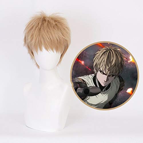 Anime One Punch Man Cosplay Perücken Genos Cosplay Hitzebeständiges Kunsthaar Halloween Party Demon Cyborg Cos Perücke KUQX1203 von EQWR